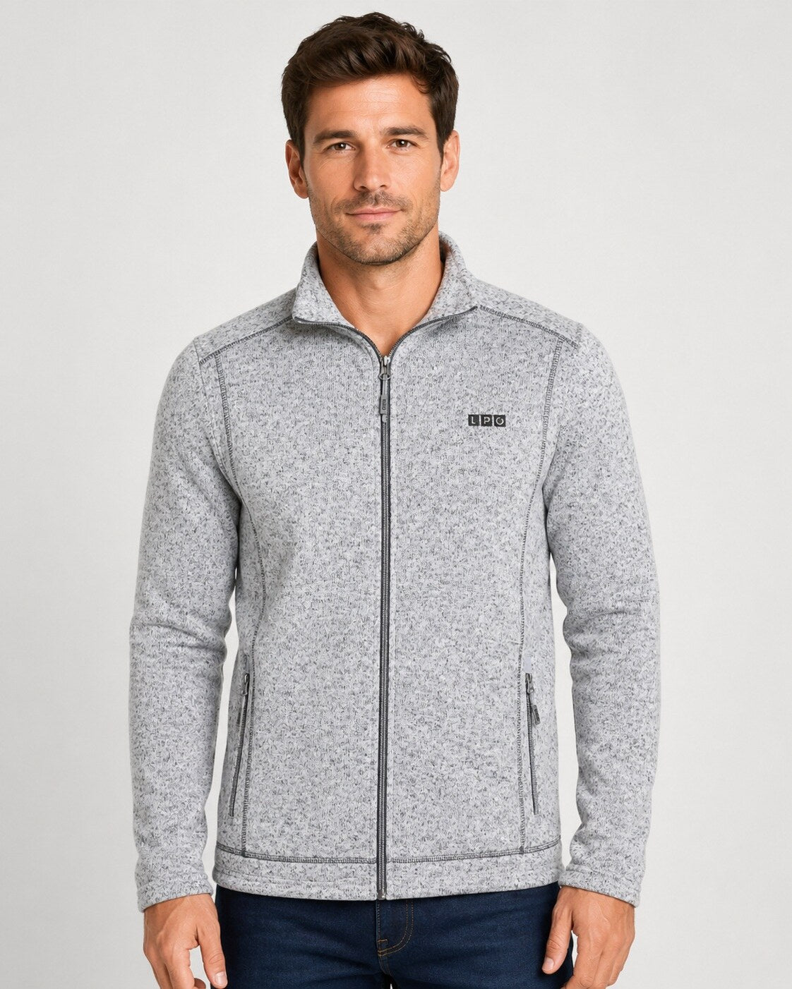 LPO Feinstrickjacke Owen 2 – hellgrau