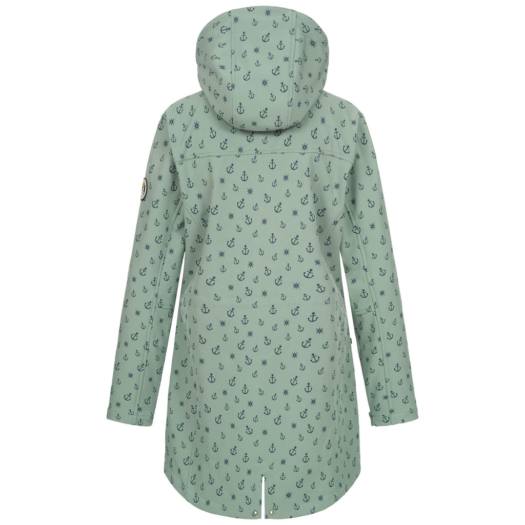 Ankerglut Softshelljacke Ankerglutschein in Grau, Freisteller Rueckansicht