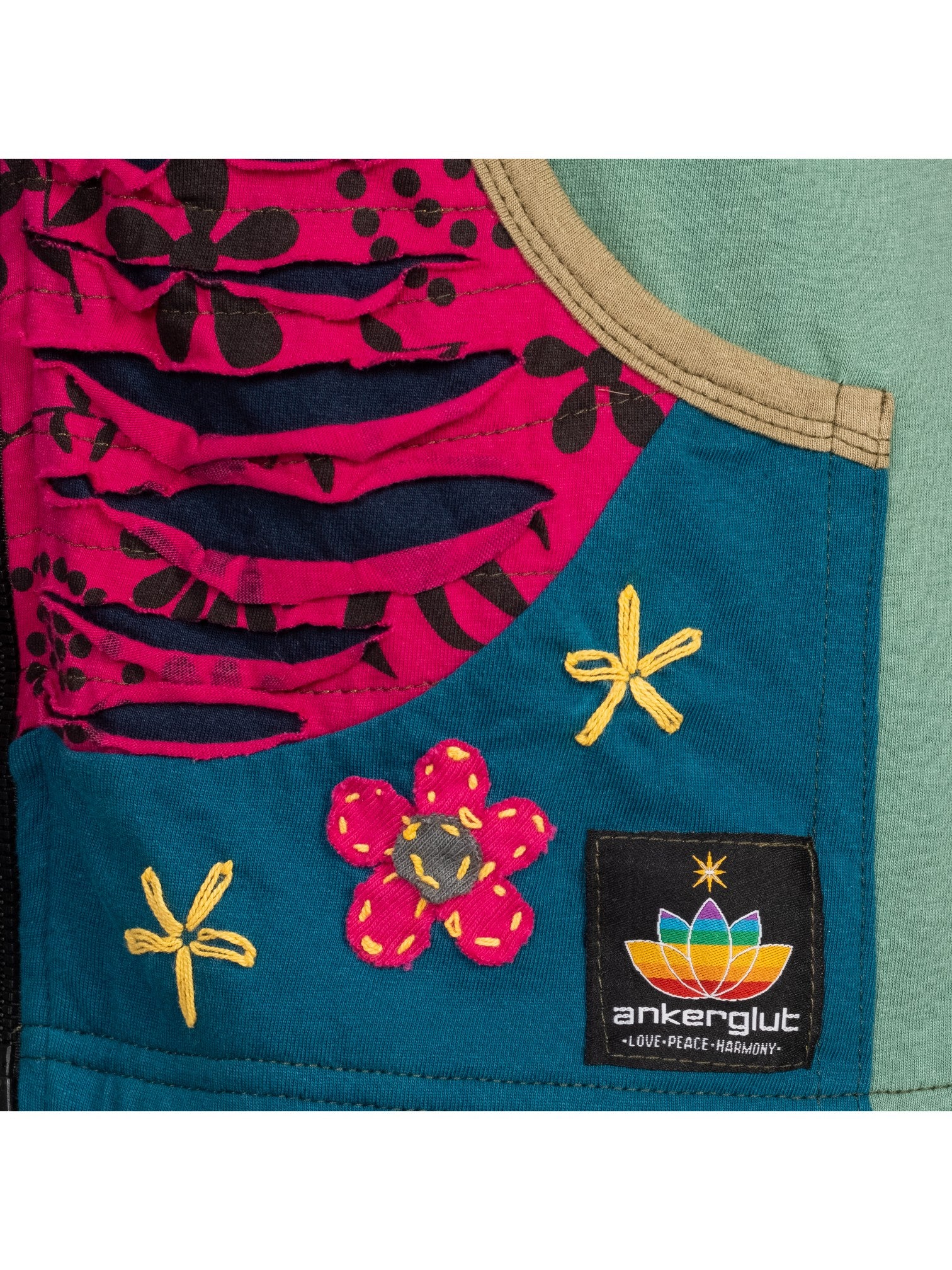 Ankerglut Fleecejacke Patchwork Multicolor Nunavut II Flower Power