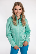 DEPROC ACTIVE Damen Softshelljacke Josephin in Türkis – Vorderansicht