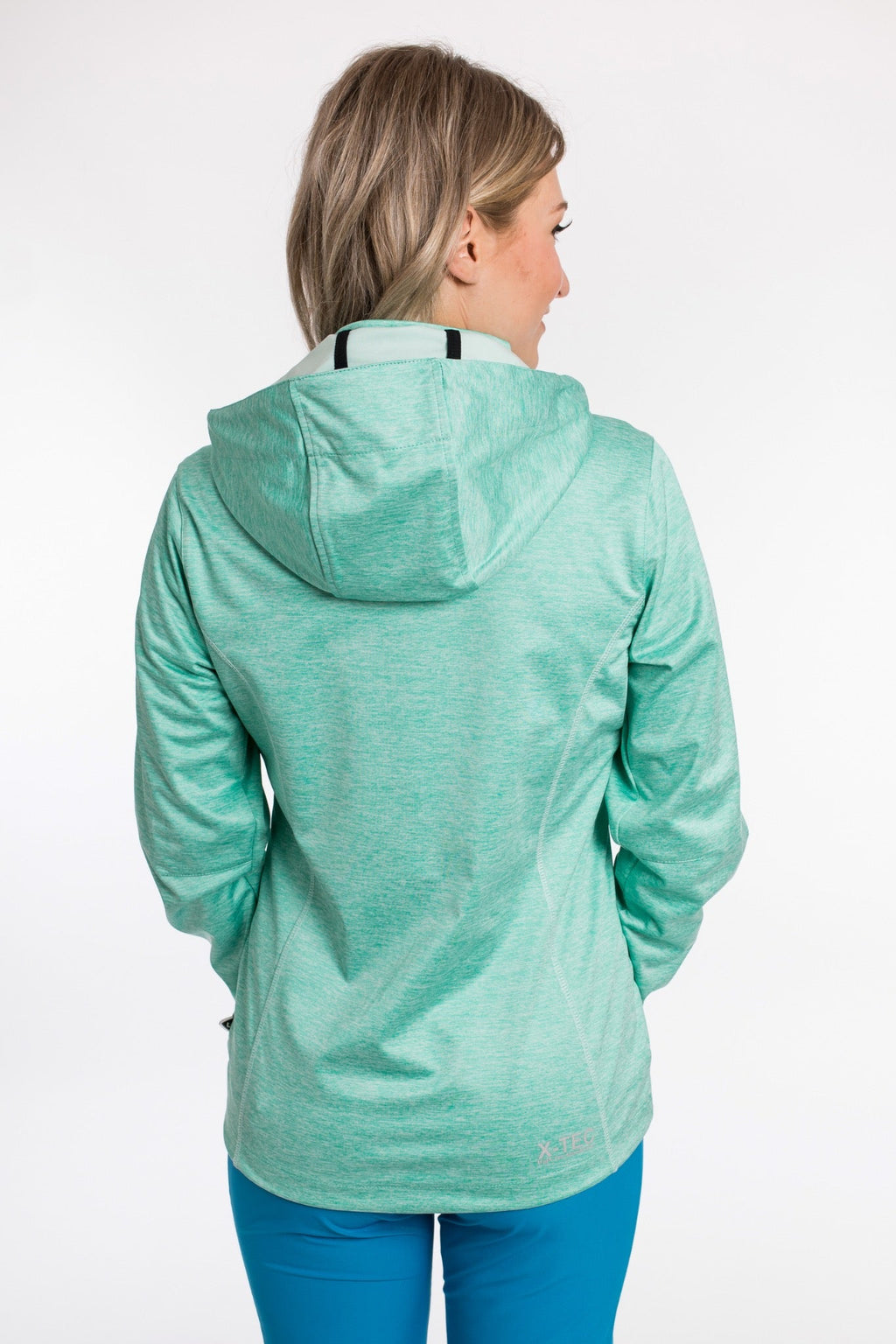 DEPROC ACTIVE Damen Softshelljacke Josephin in Türkis – Rückenansicht