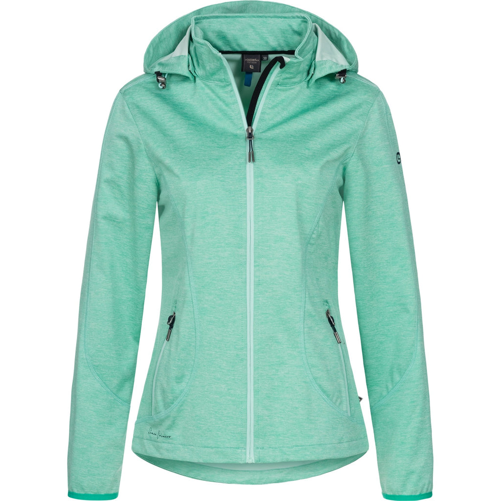 DEPROC ACTIVE Damen Softshelljacke Josephin in Türkis – Produktansicht vorne