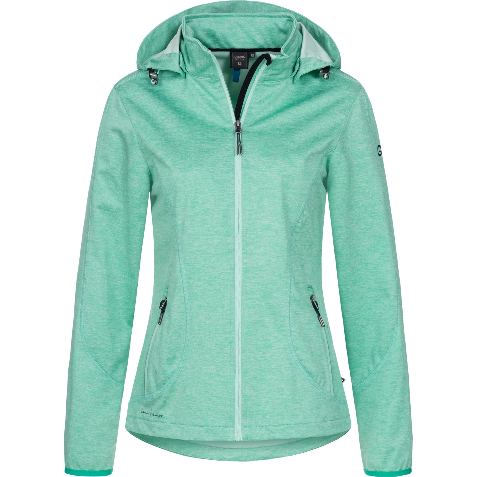 DEPROC ACTIVE Damen Softshelljacke Josephin in Türkis – Produktansicht vorne