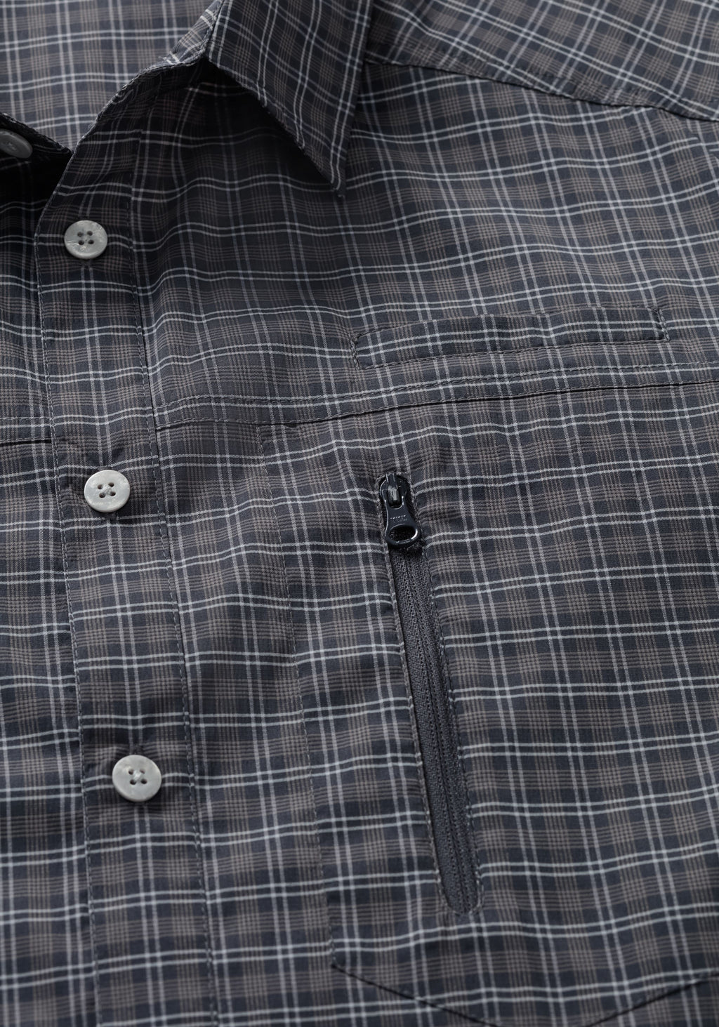 Maier Sports Mats S/S große Größen – grey check
