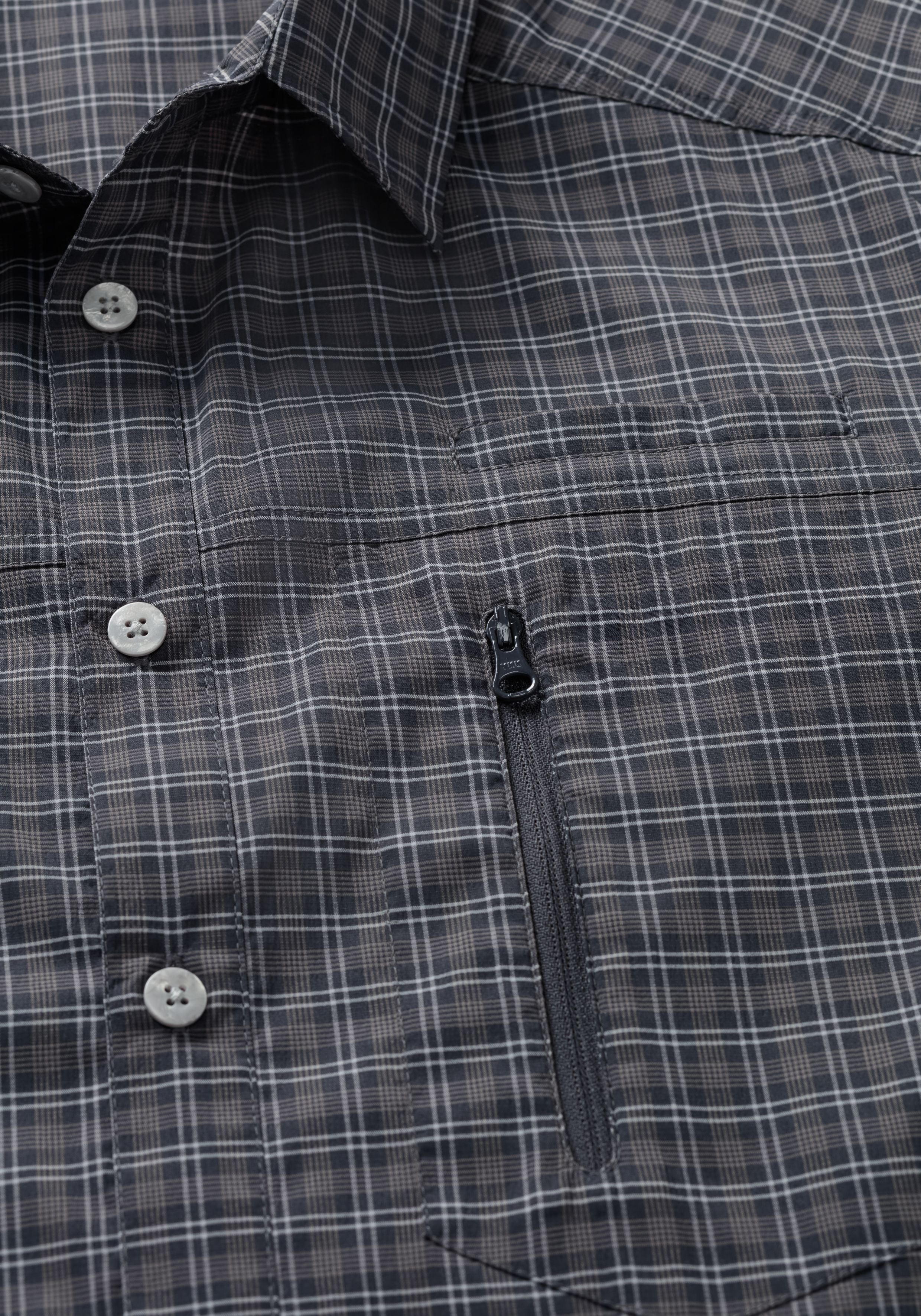 Maier Sports Mats S/S große Größen – grey check