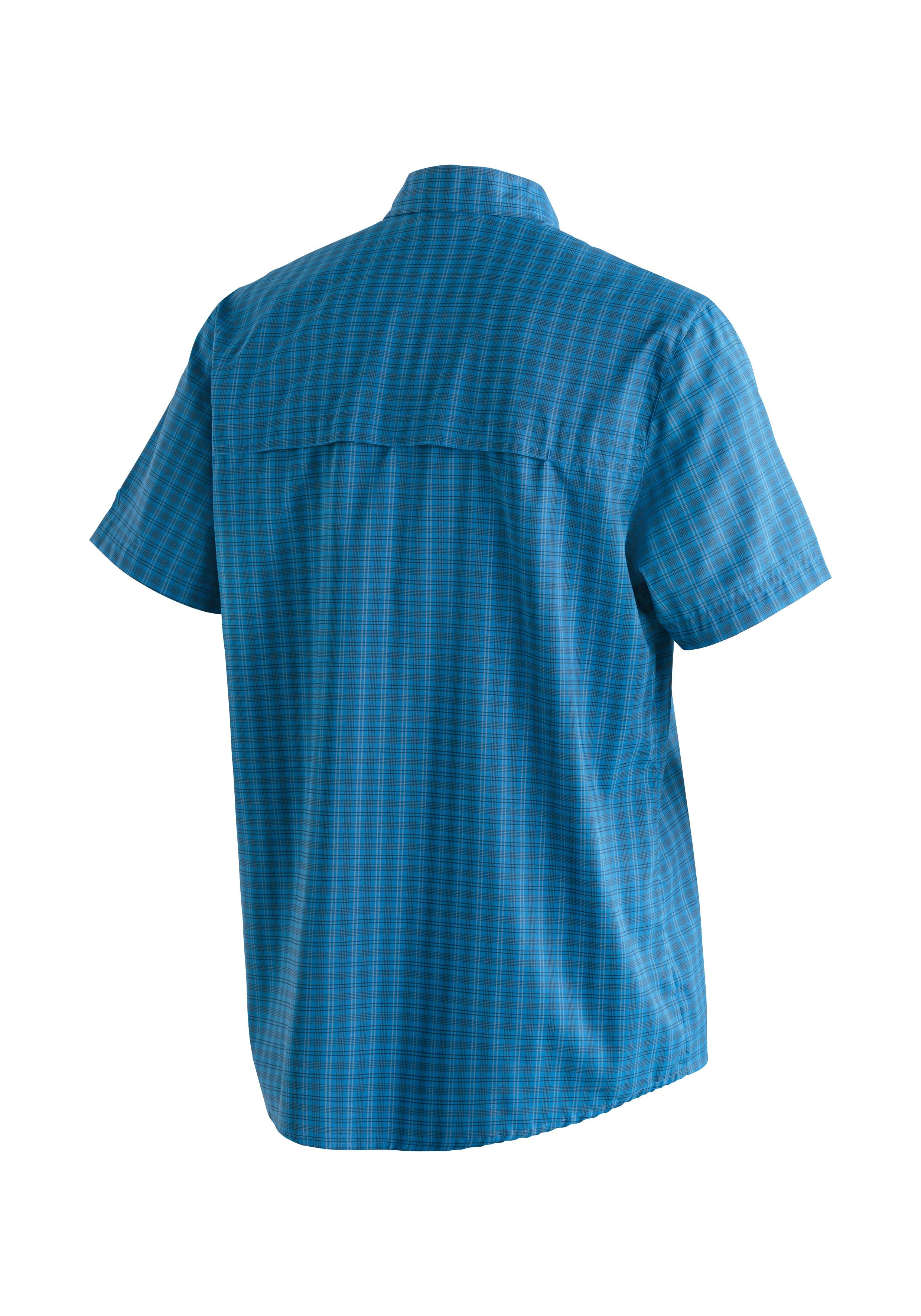 Maier Sports Mats S/S große Größen – blue check
