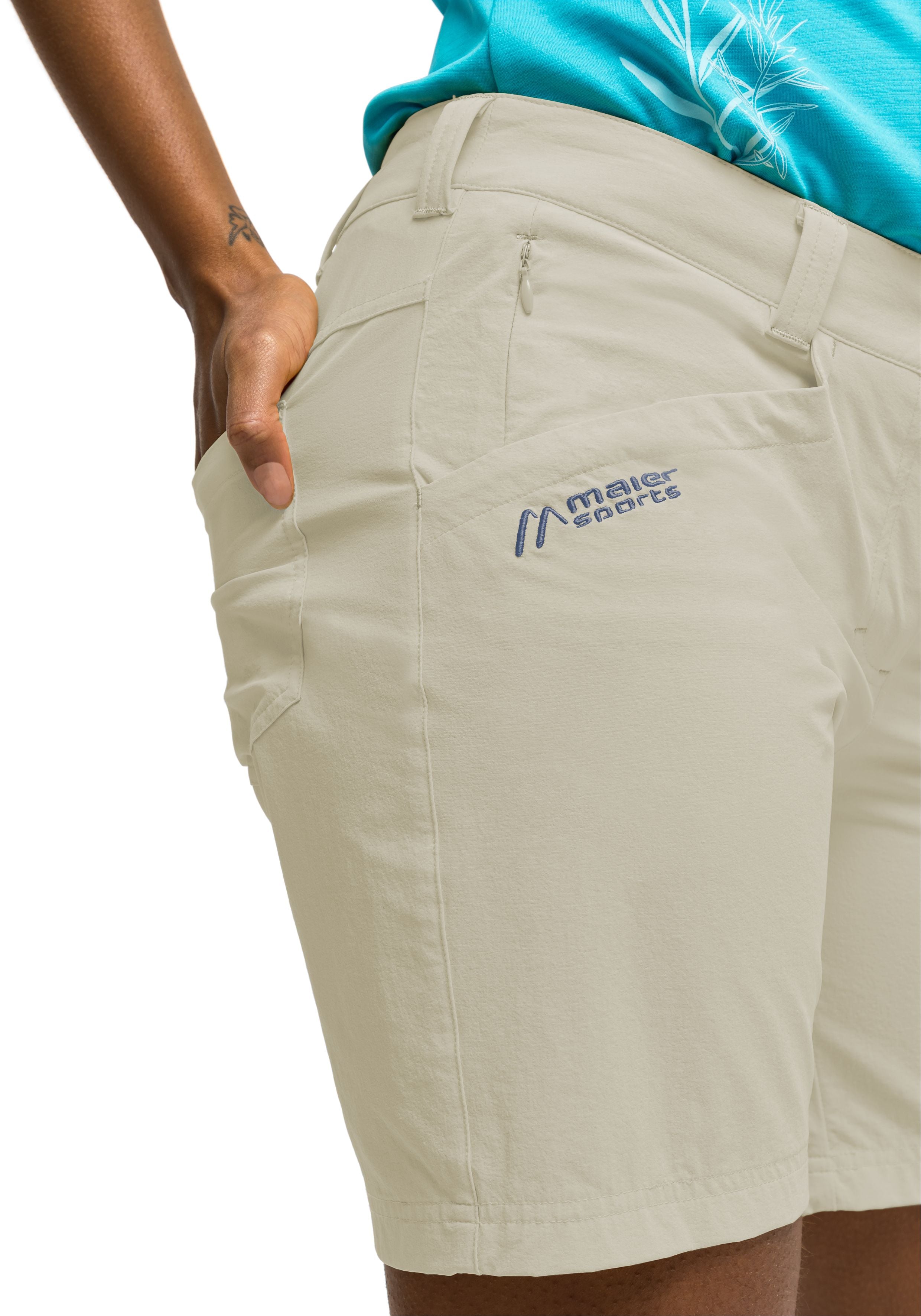 Maier Sports Lulaka Shorts große Größen – brownrice/ensignb