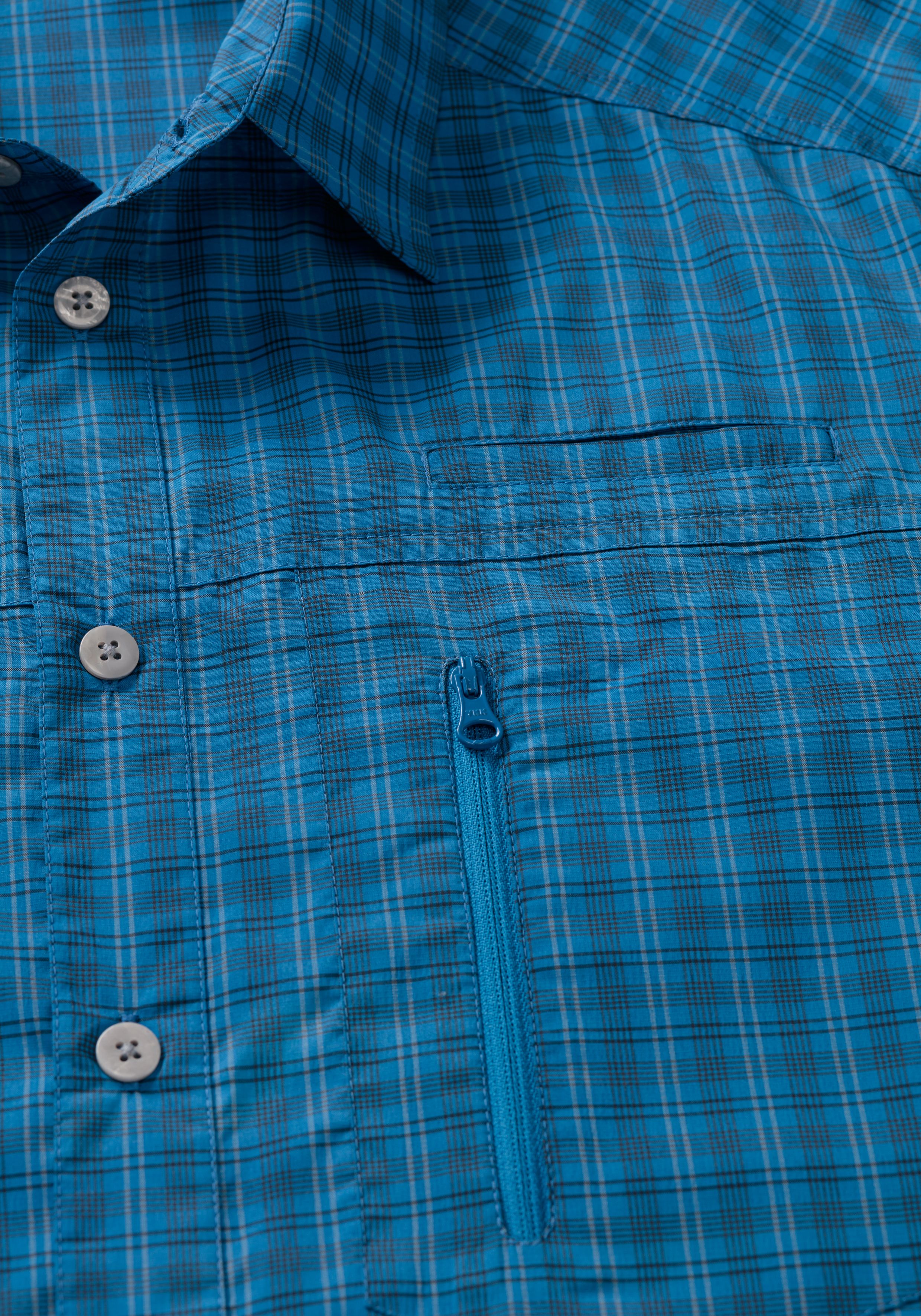 Maier Sports Mats L/S große Größen – blue check