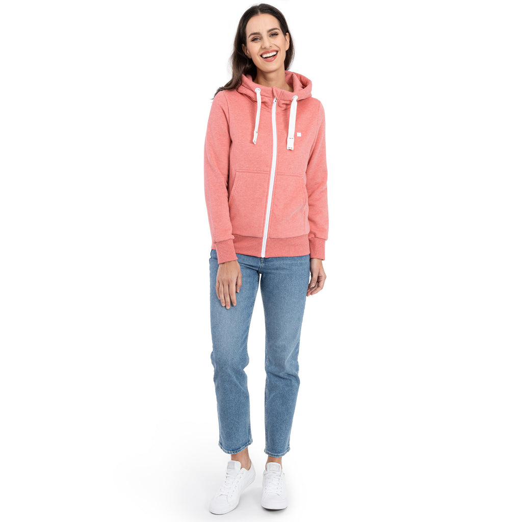DEPROC Kapuzensweatjacke Finja II – rosé melange