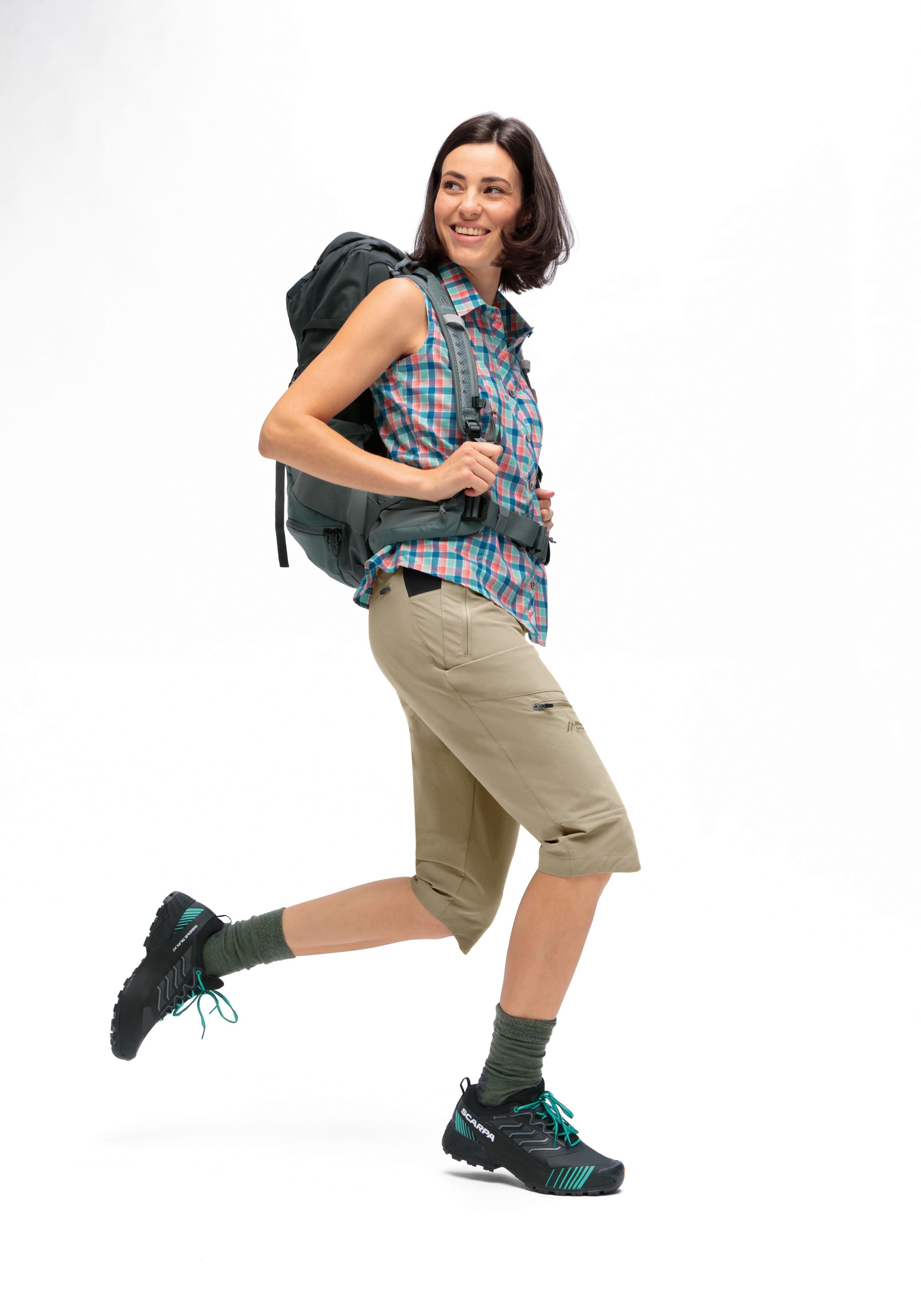 Maier Sports Inara slim Capri Vario große Größen – coriander