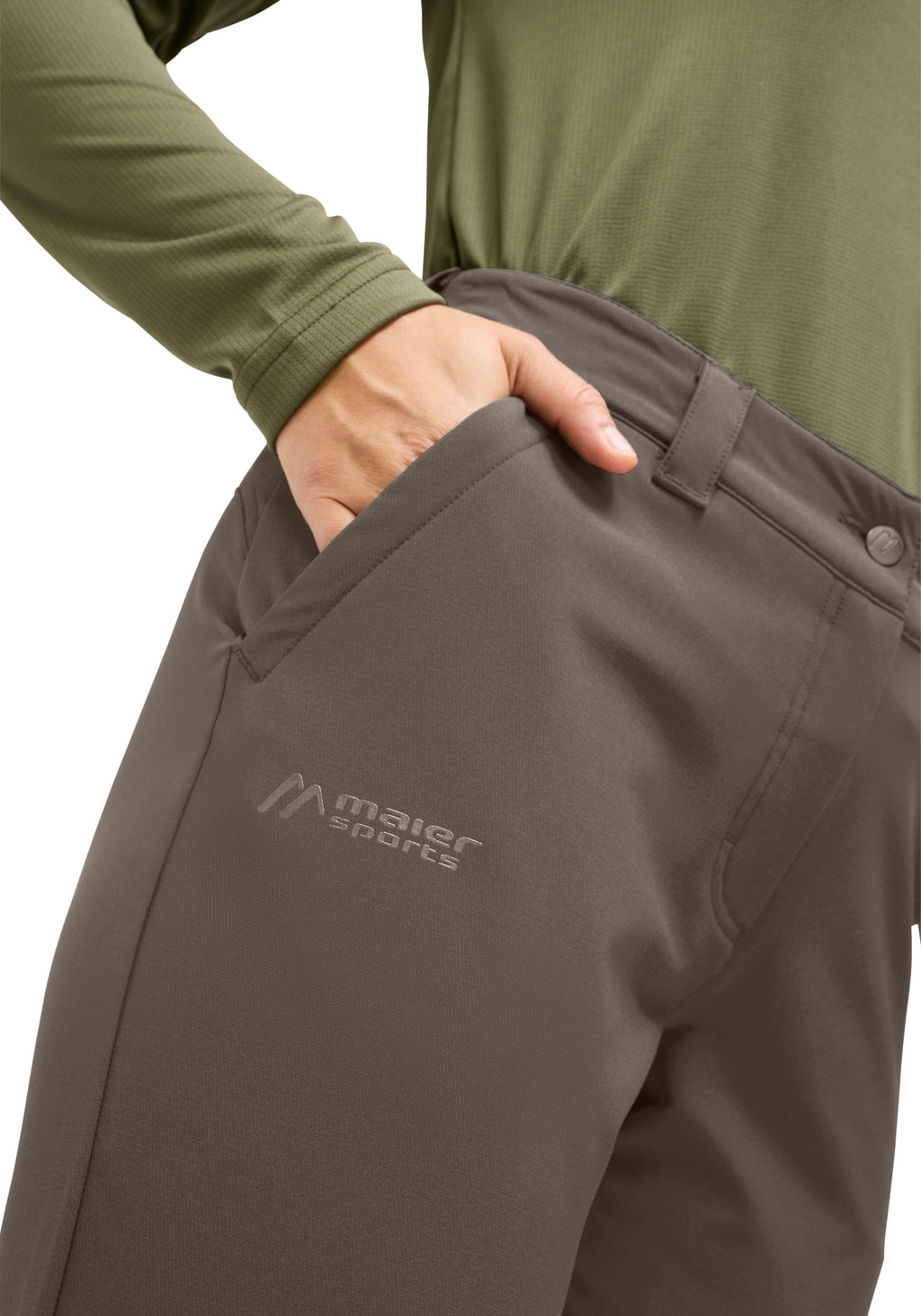 Maier Sports Essential Flex W Winterhose Damen – große Größen teak