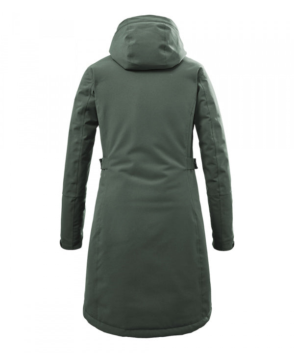 Killtec Damen Funktionsparka KOW 165 in grüngrau, Rückansicht