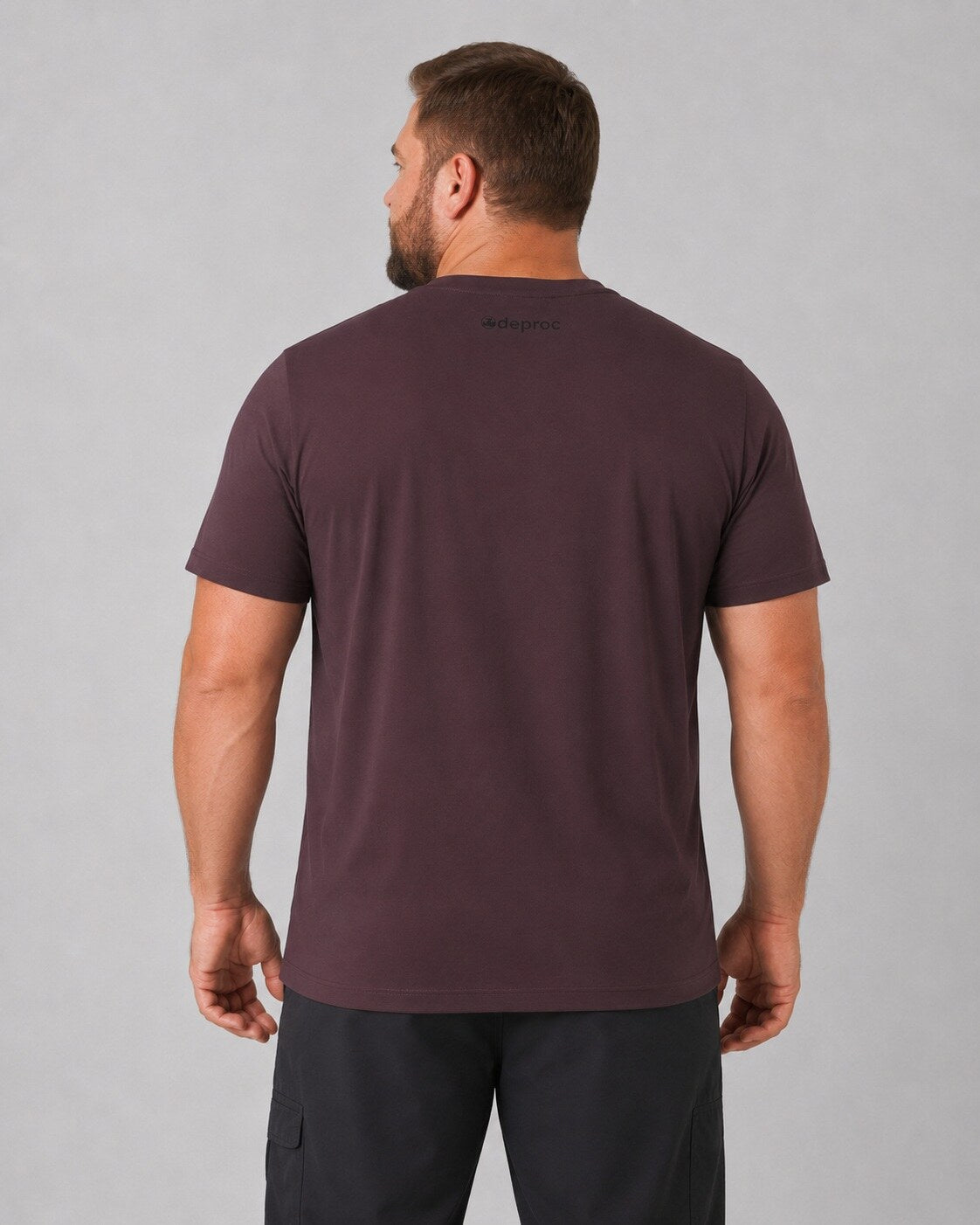 DEPROC LAGUN Herren T-Shirt wine – XXL-Modelbild 2