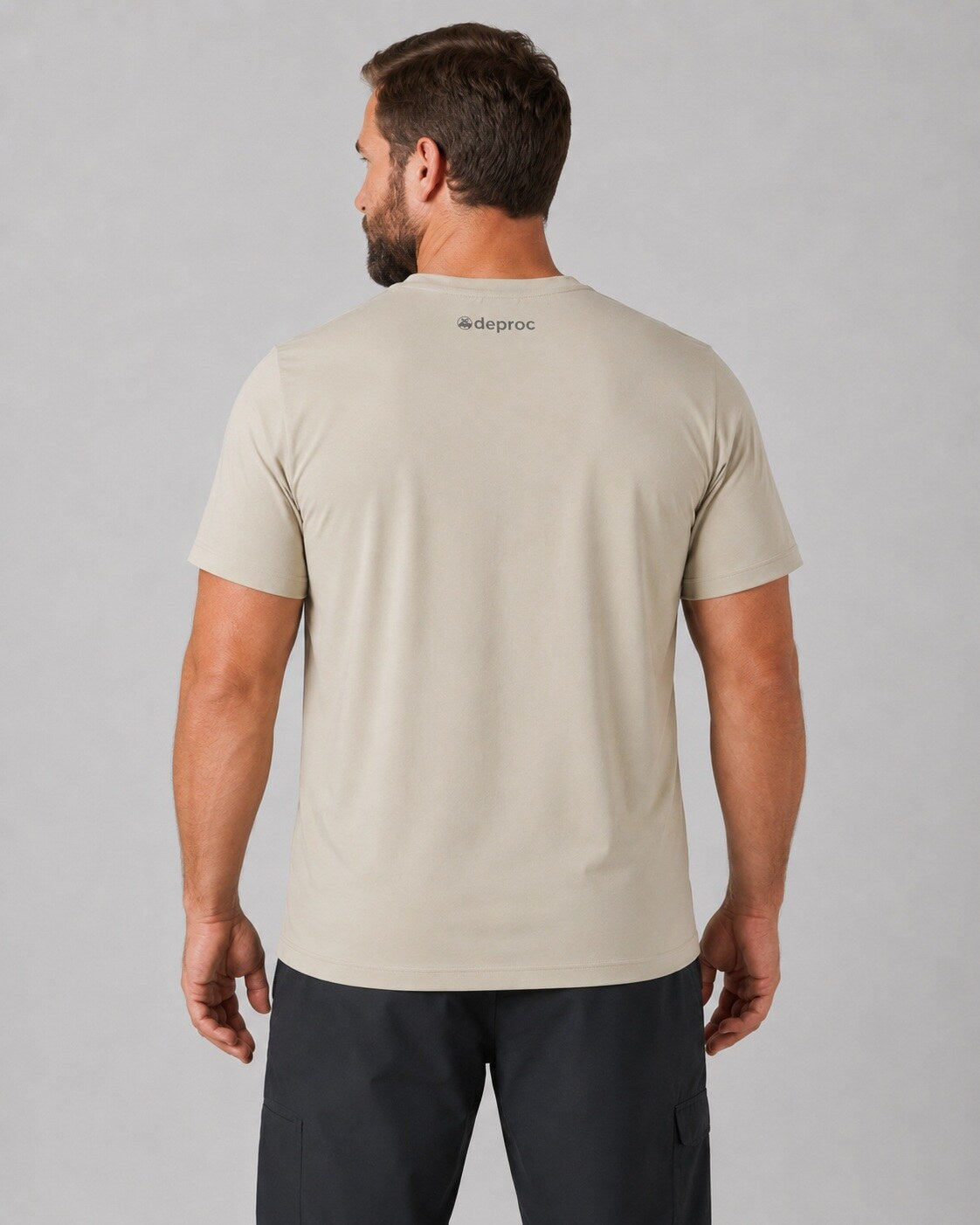 DEPROC LAGUN Herren T-Shirt sand – XXL-Modelbild 2