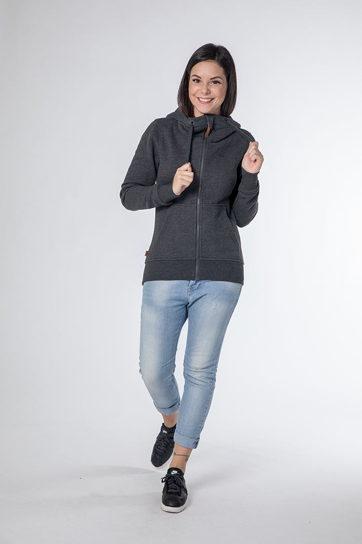 CNSRD Damen Kapuzensweatjacke Yasmin A Black