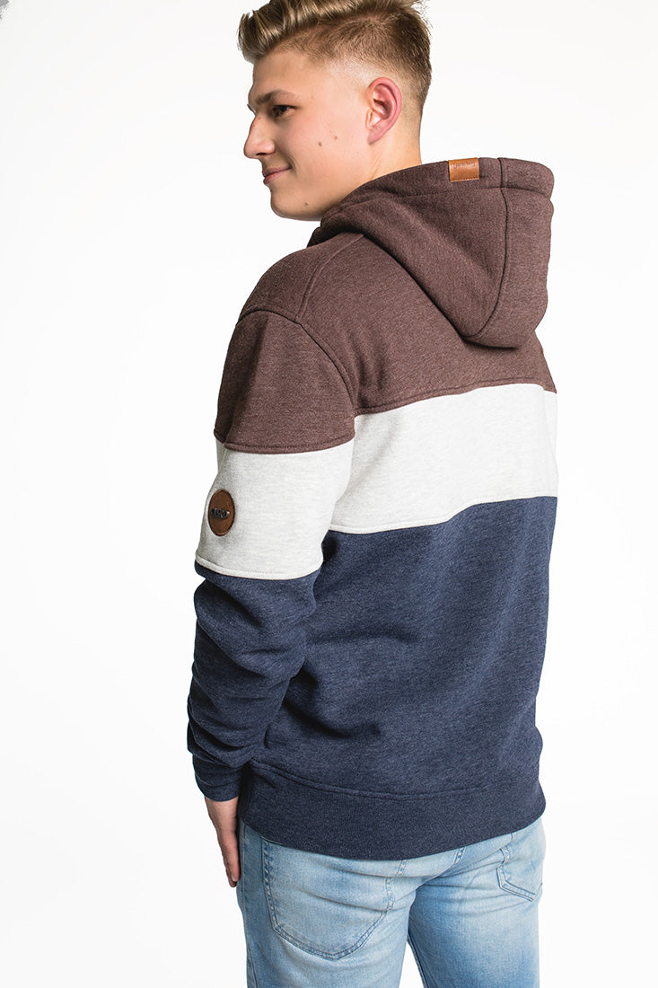 CNSRD Herren Kapuzensweatshirt King B Navy/white/brown