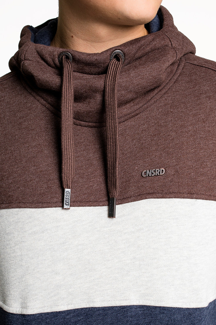 CNSRD Herren Kapuzensweatshirt King B Navy/white/brown