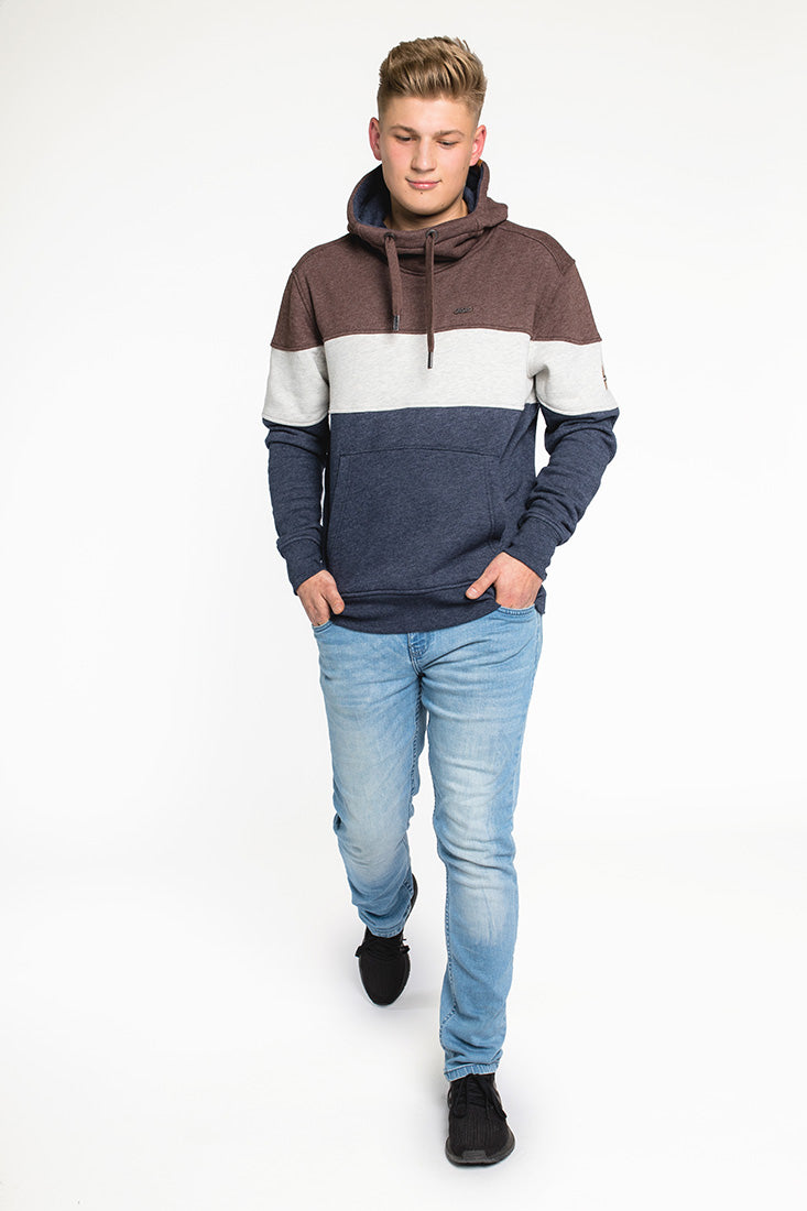 CNSRD Herren Kapuzensweatshirt King B Navy/white/brown