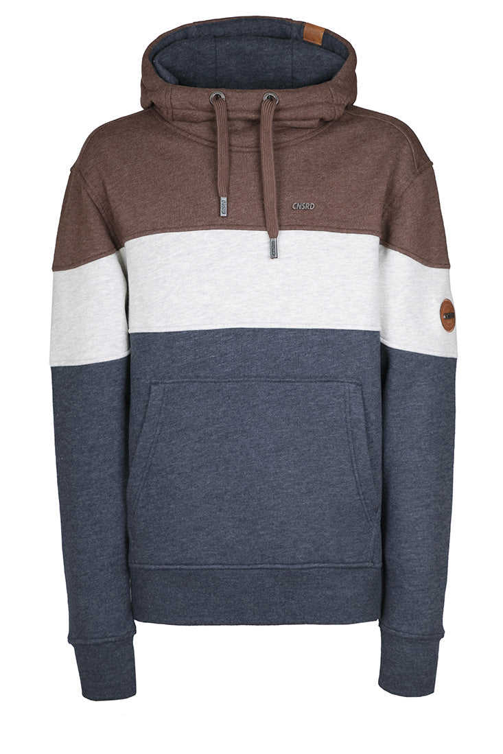 CNSRD Herren Kapuzensweatshirt King B Navy/white/brown