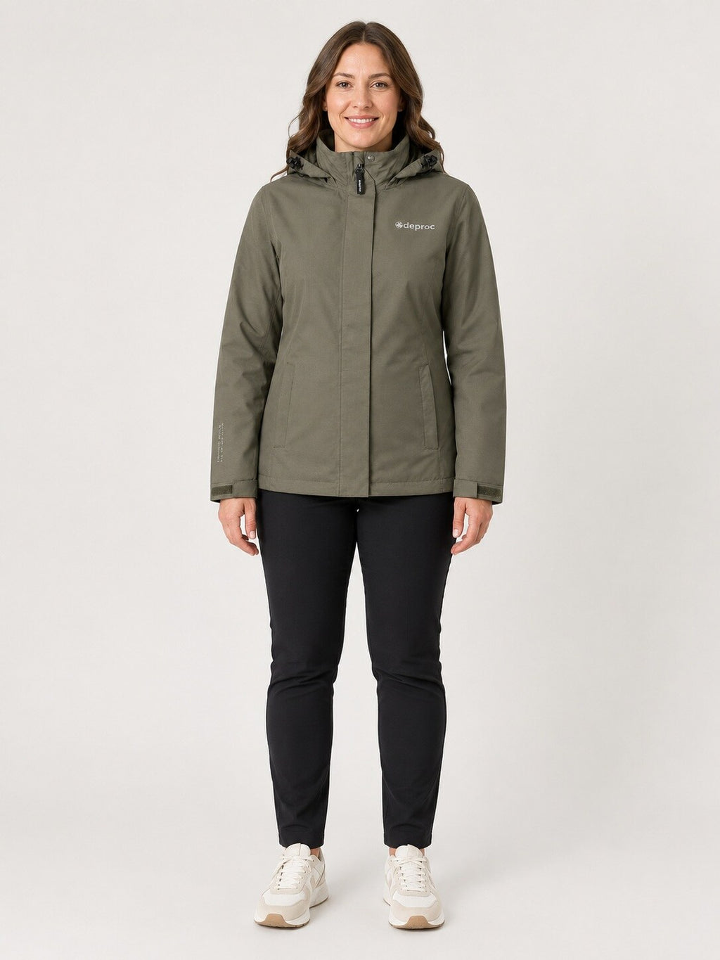 DEPROC Regenjacke Laval Olive – XXL-Modelbild 1