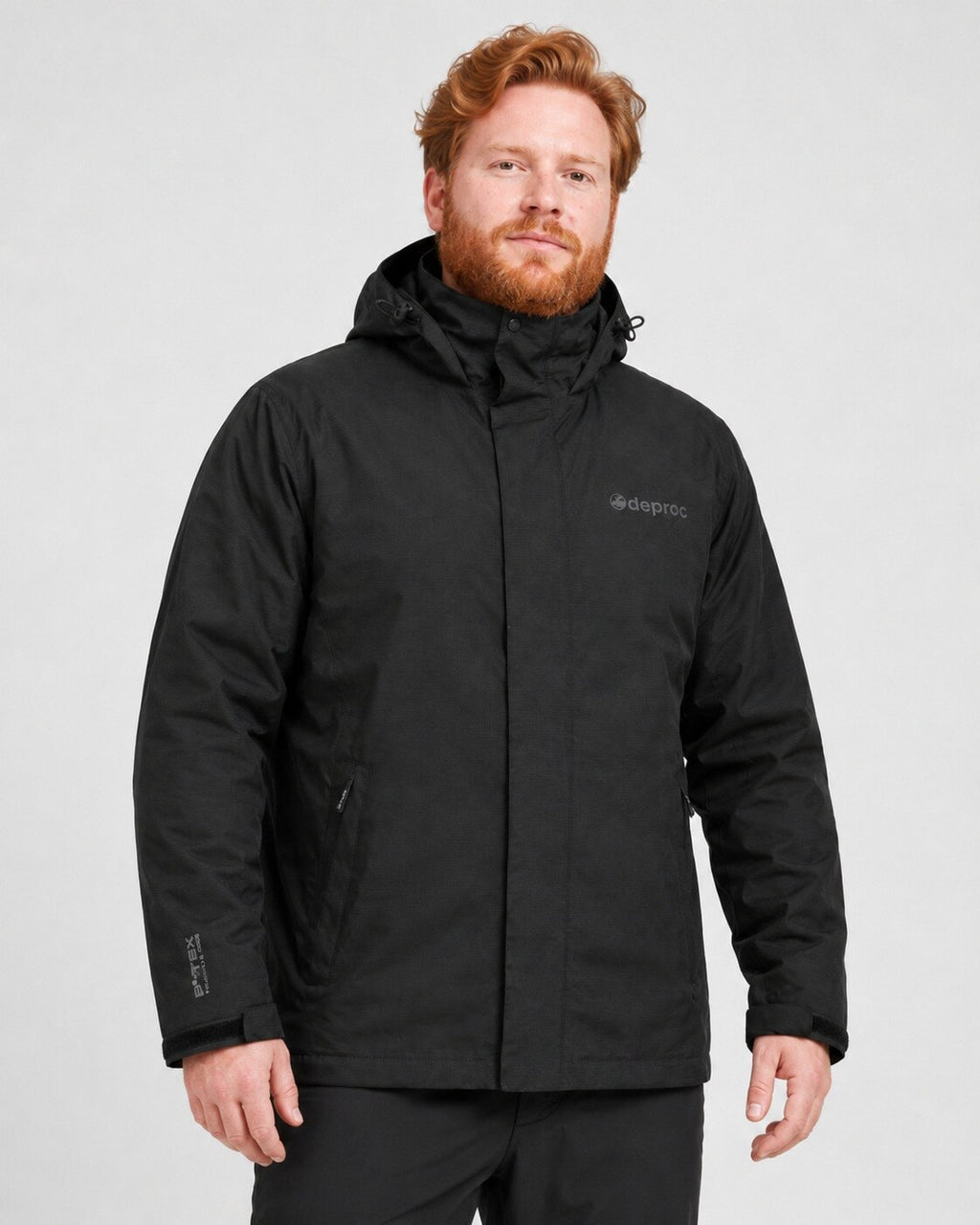 DEPROC Regenjacke Laval Schwarz – XXL-Modelbild 1