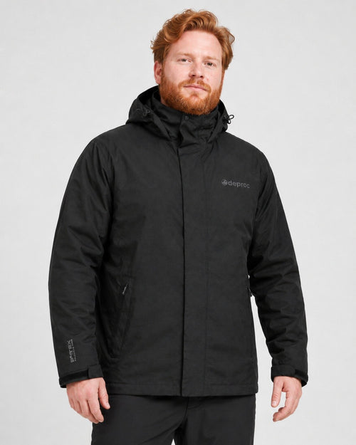 DEPROC Regenjacke Laval Schwarz – XXL-Modelbild 1