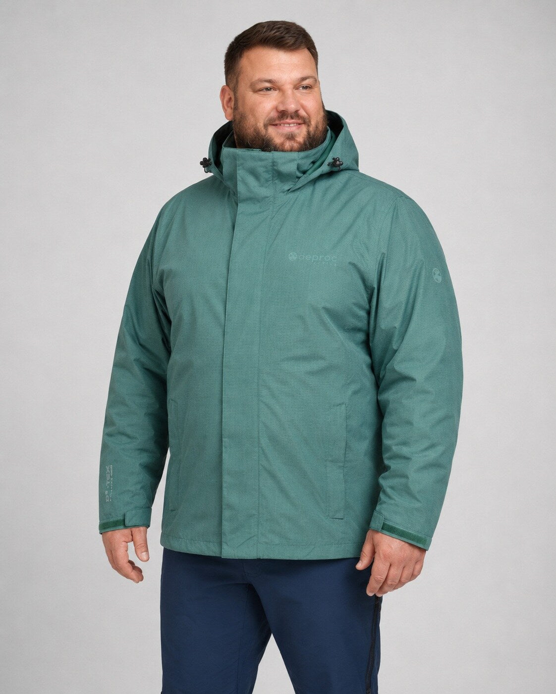 DEPROC Regenjacke Laval Petrol – XXL-Modelbild 1