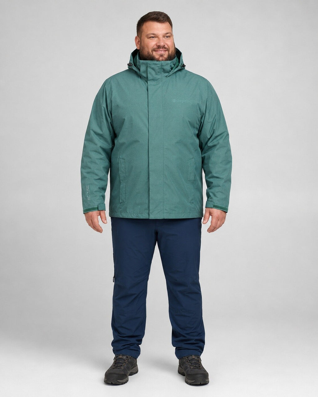 DEPROC Regenjacke Laval Petrol – XXL-Modelbild 2