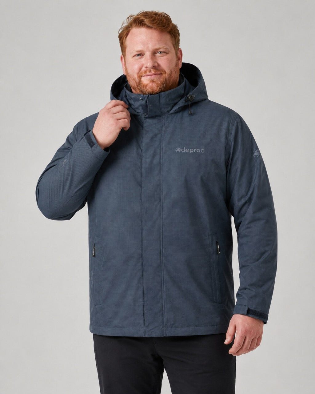 DEPROC Regenjacke Laval Dark Navy – XXL-Modelbild 1