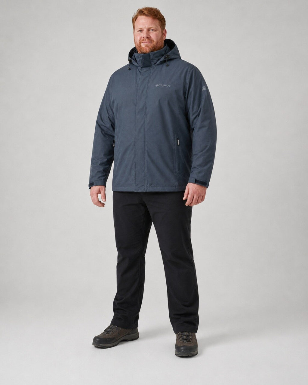 DEPROC Regenjacke Laval Dark Navy – XXL-Modelbild 2