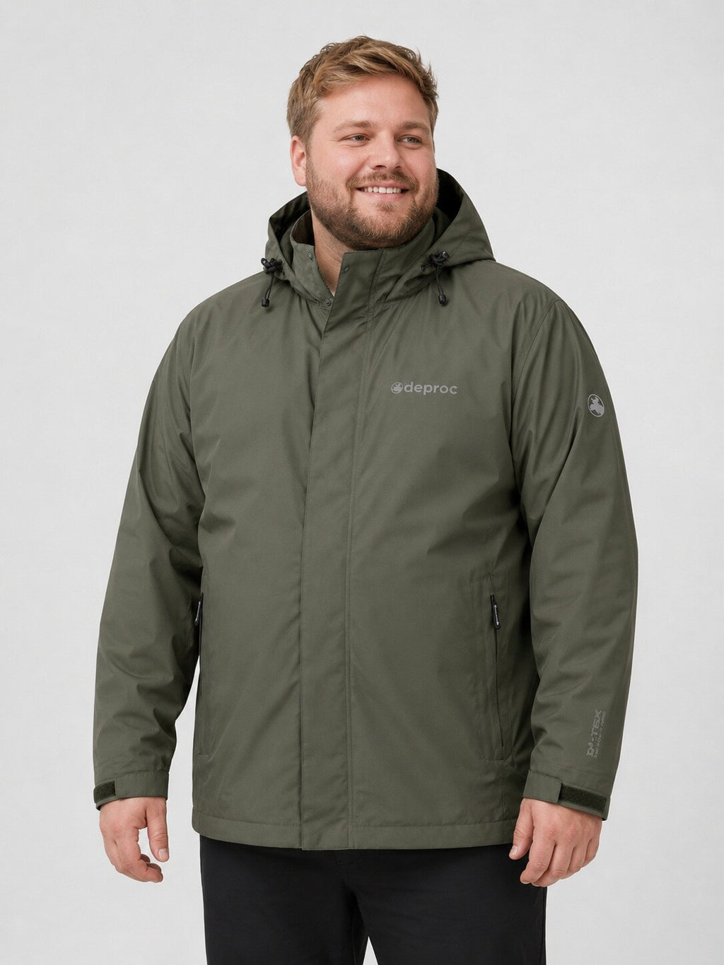 DEPROC Regenjacke Laval Olive – XXL-Modelbild 1