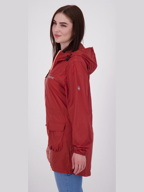 LYNN Damen Regenmantel Weinrot