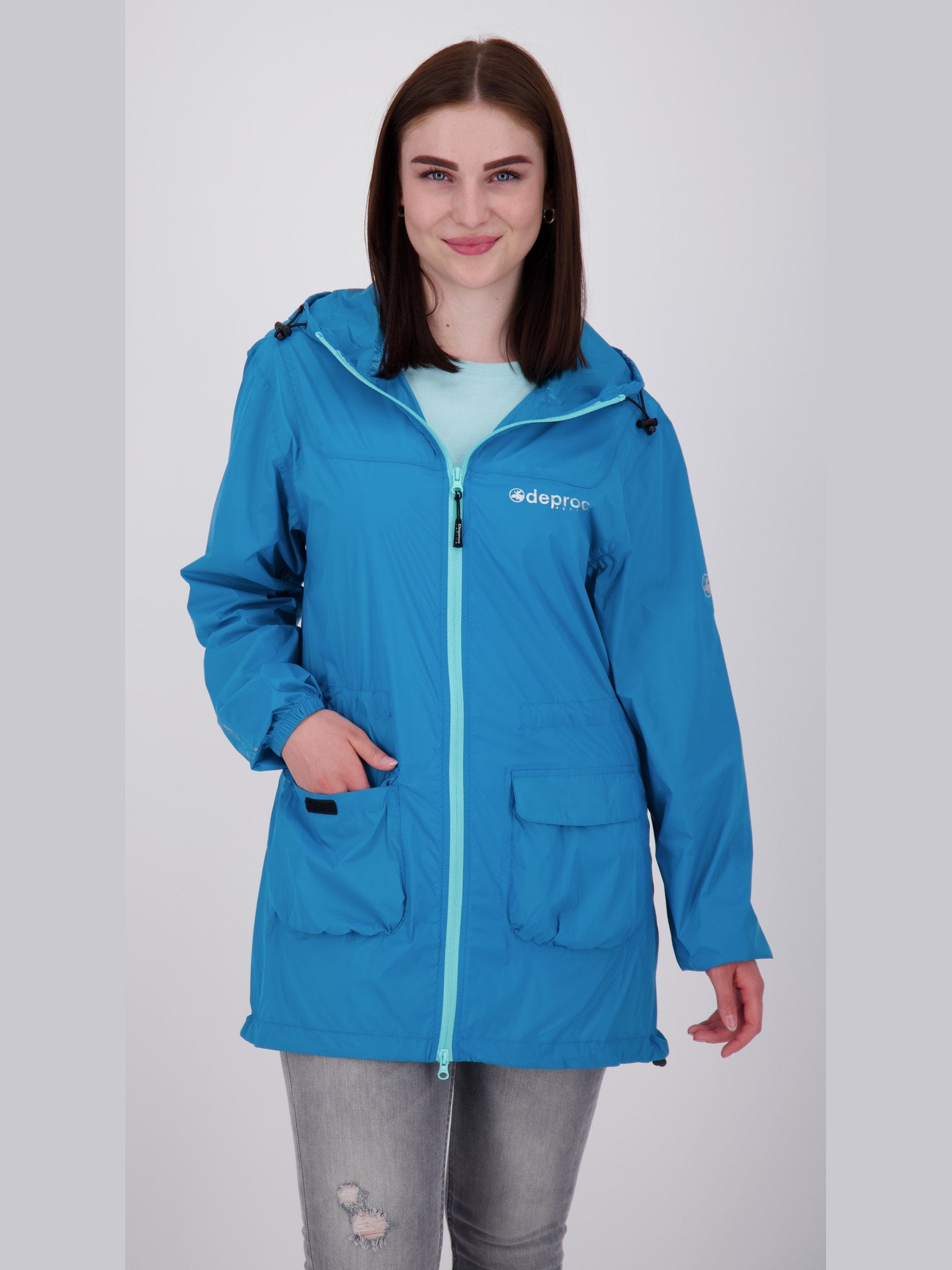 LYNN Damen Regenmantel Aquaverde