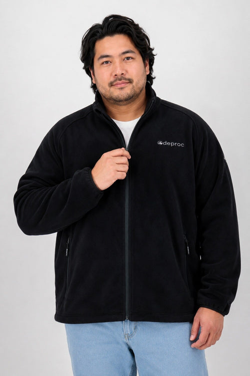 DEPROC Fleecejacke WAWA BAY Schwarz – XXL-Modelbild 1