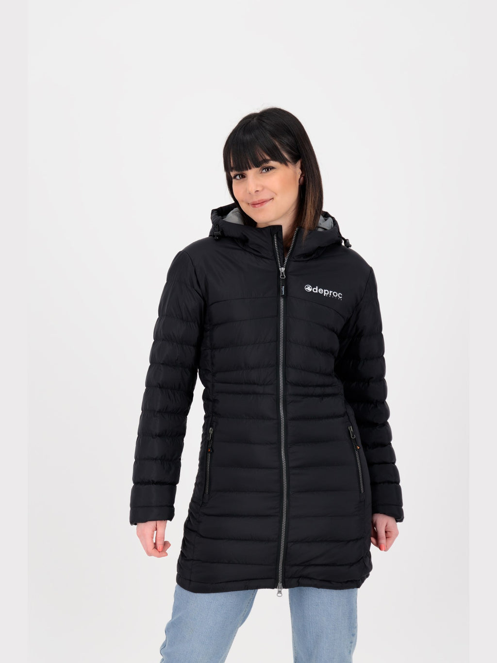 GILMOUR Damen Steppmantel Classic Long Anthrazit
