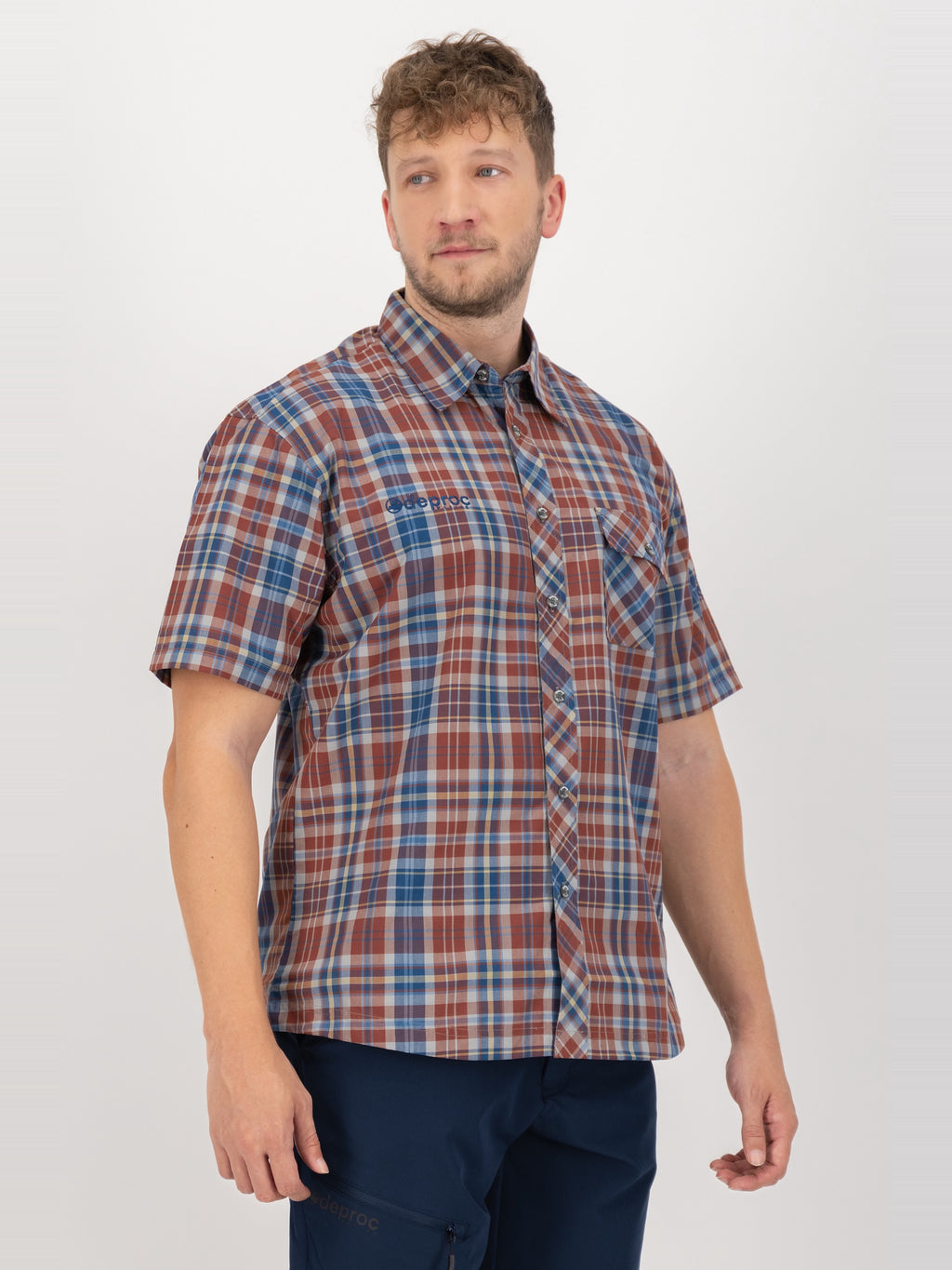 DEPROC ACTIVE Outdoorhemd Copper Brown-Navy - Vorderansicht