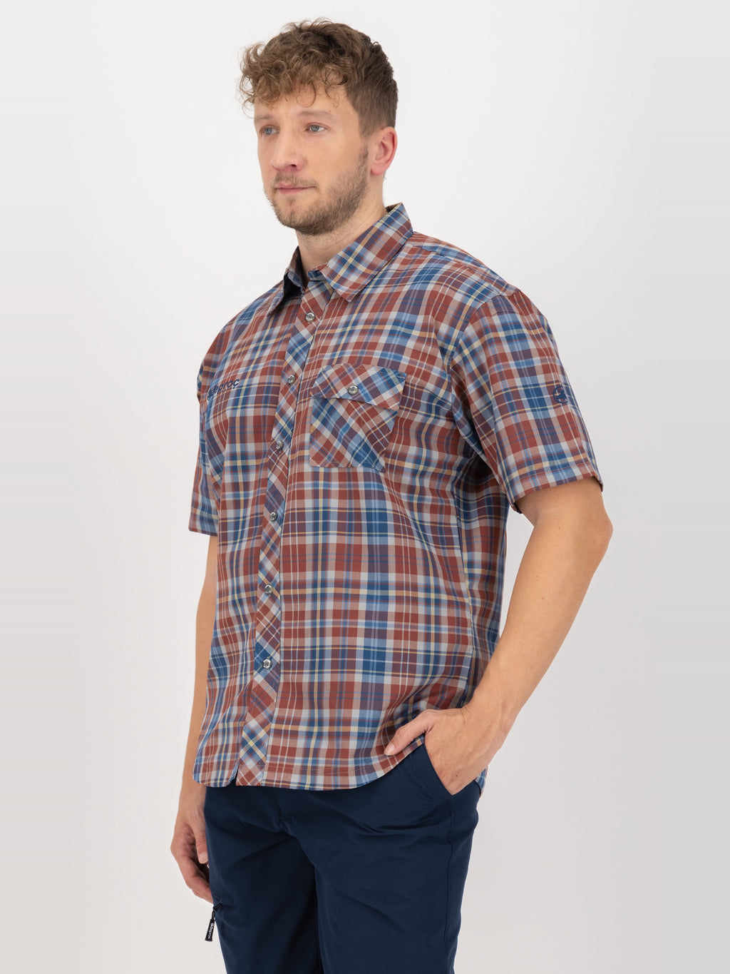DEPROC ACTIVE Outdoorhemd Copper Brown-Navy - Seitenansicht