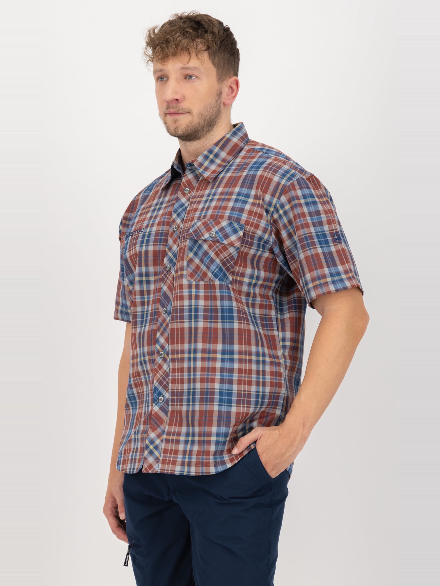 DEPROC ACTIVE Outdoorhemd Copper Brown-Navy - Seitenansicht