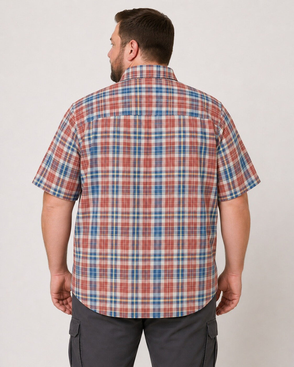 DEPROC Outdoorhemd Copper Brown-Navy – XXL-Modelbild 3
