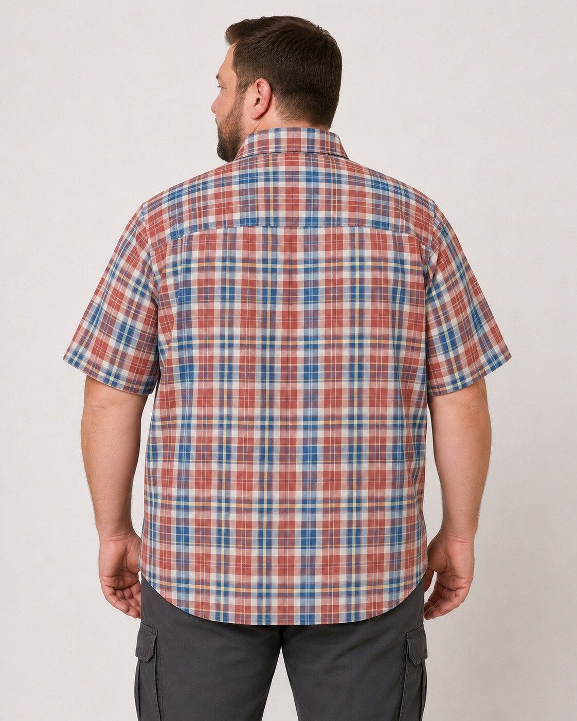 DEPROC Outdoorhemd Copper Brown-Navy – XXL-Modelbild 3