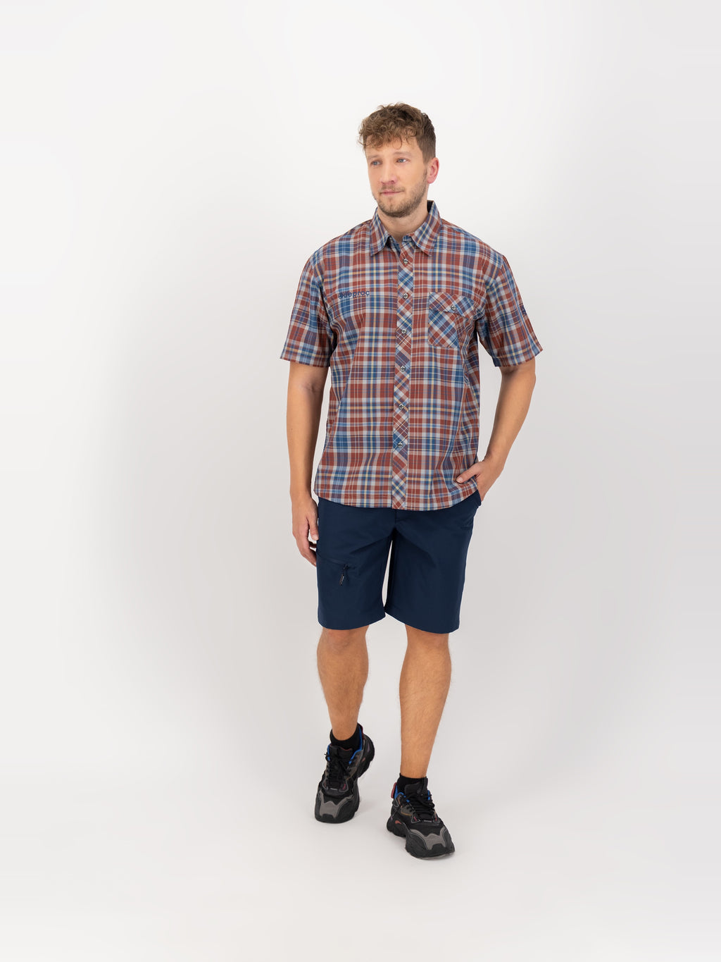 DEPROC ACTIVE Outdoorhemd Copper Brown-Navy - Ganzkoerper