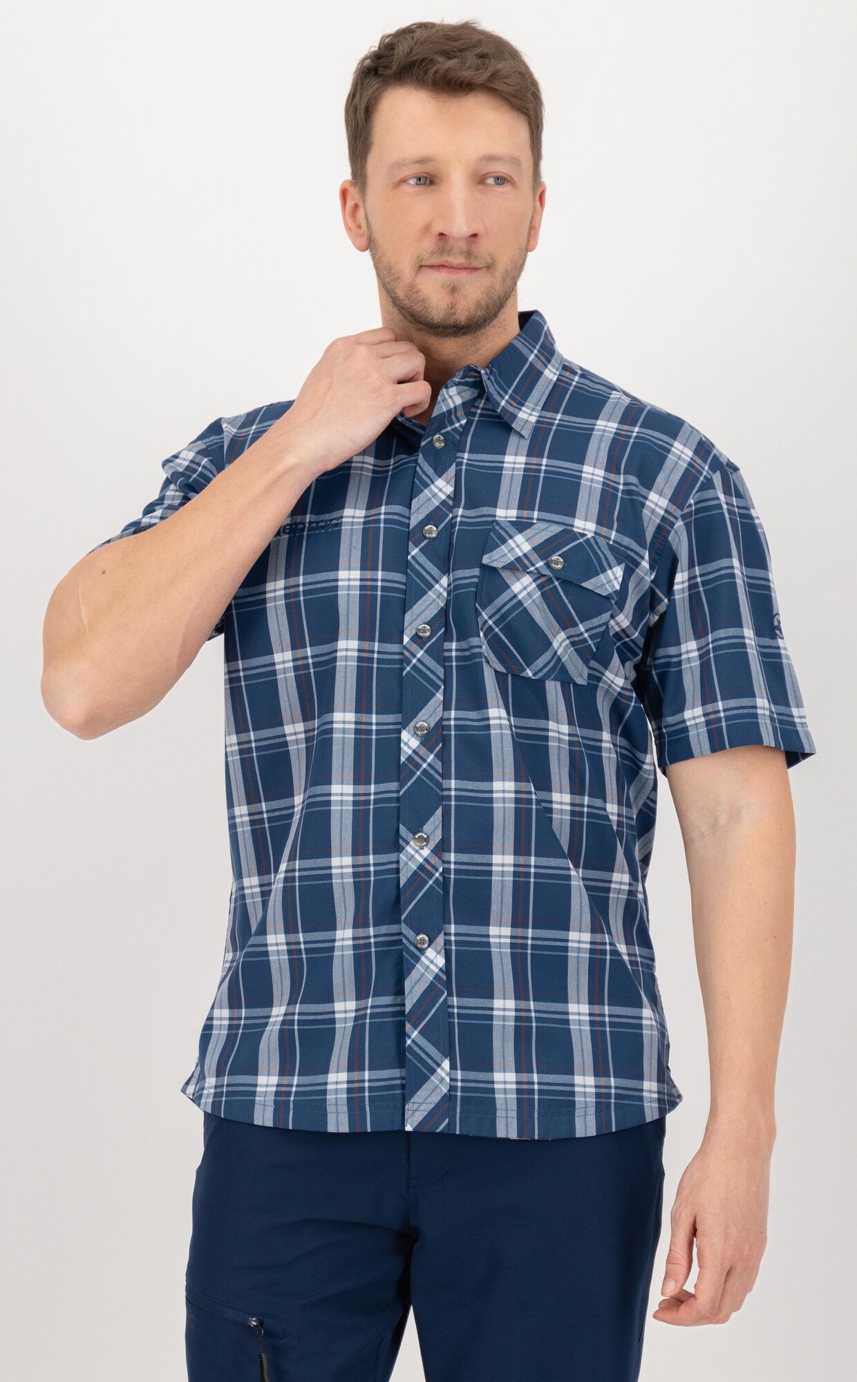 DEPROC ACTIVE Outdoorhemd Copper Navy-Check - Vorderansicht