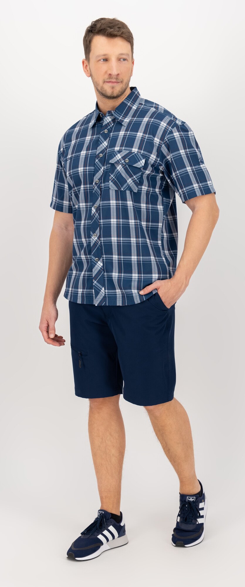 DEPROC ACTIVE Outdoorhemd Copper Navy-Check - Ganzkoerper