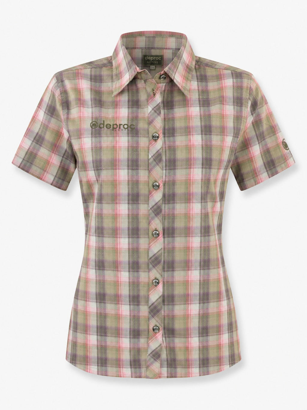 DEPROC ACTIVE Outdoorbluse Copper Olive-Check - Ganzkoerper