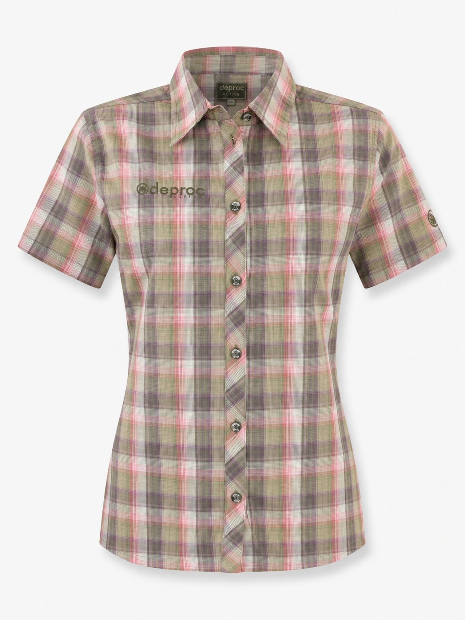 DEPROC ACTIVE Outdoorbluse Copper Olive-Check - Ganzkoerper