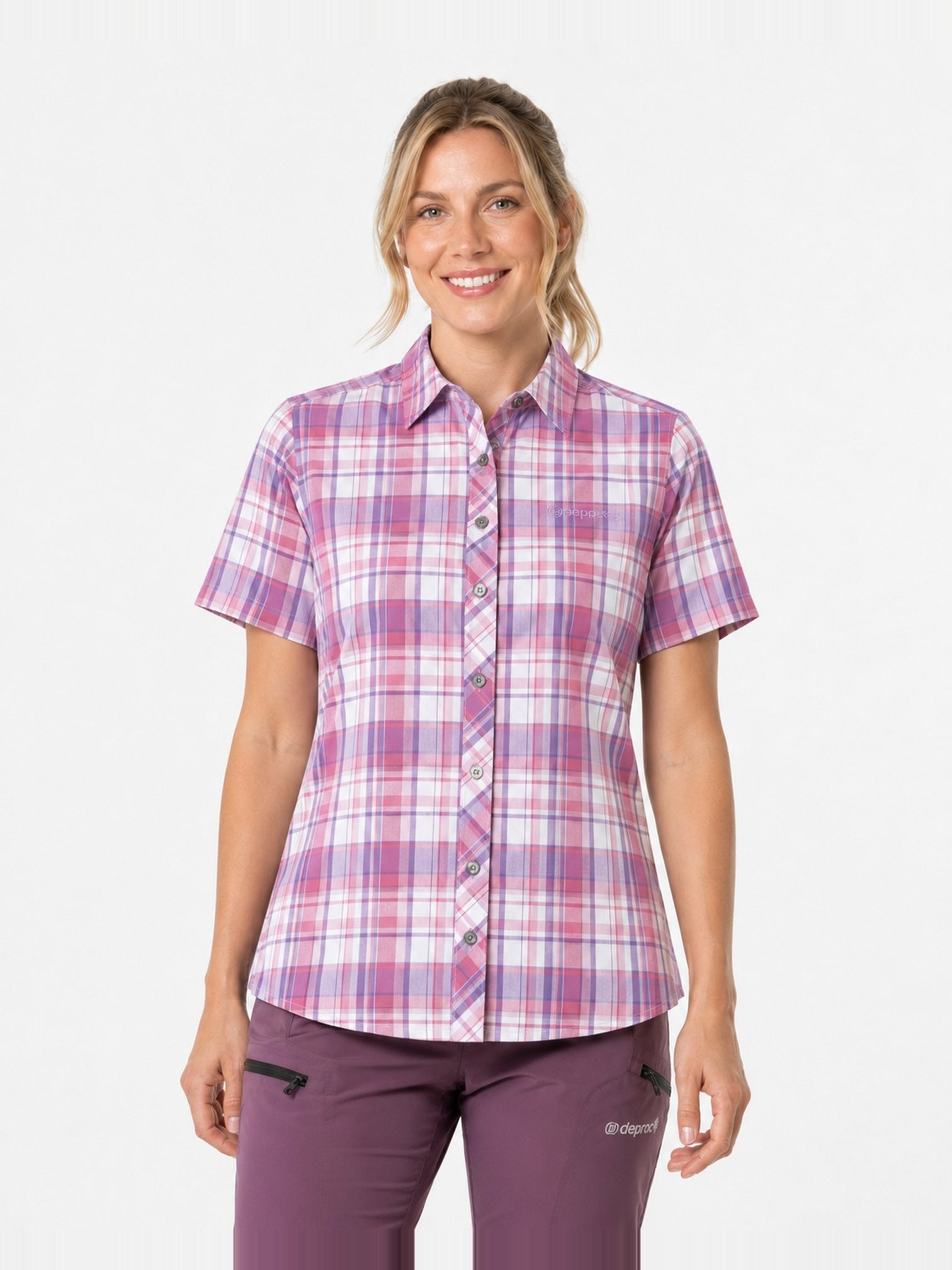 DEPROC ACTIVE Outdoorbluse Copper Damen 192 kariert - Vorderansicht