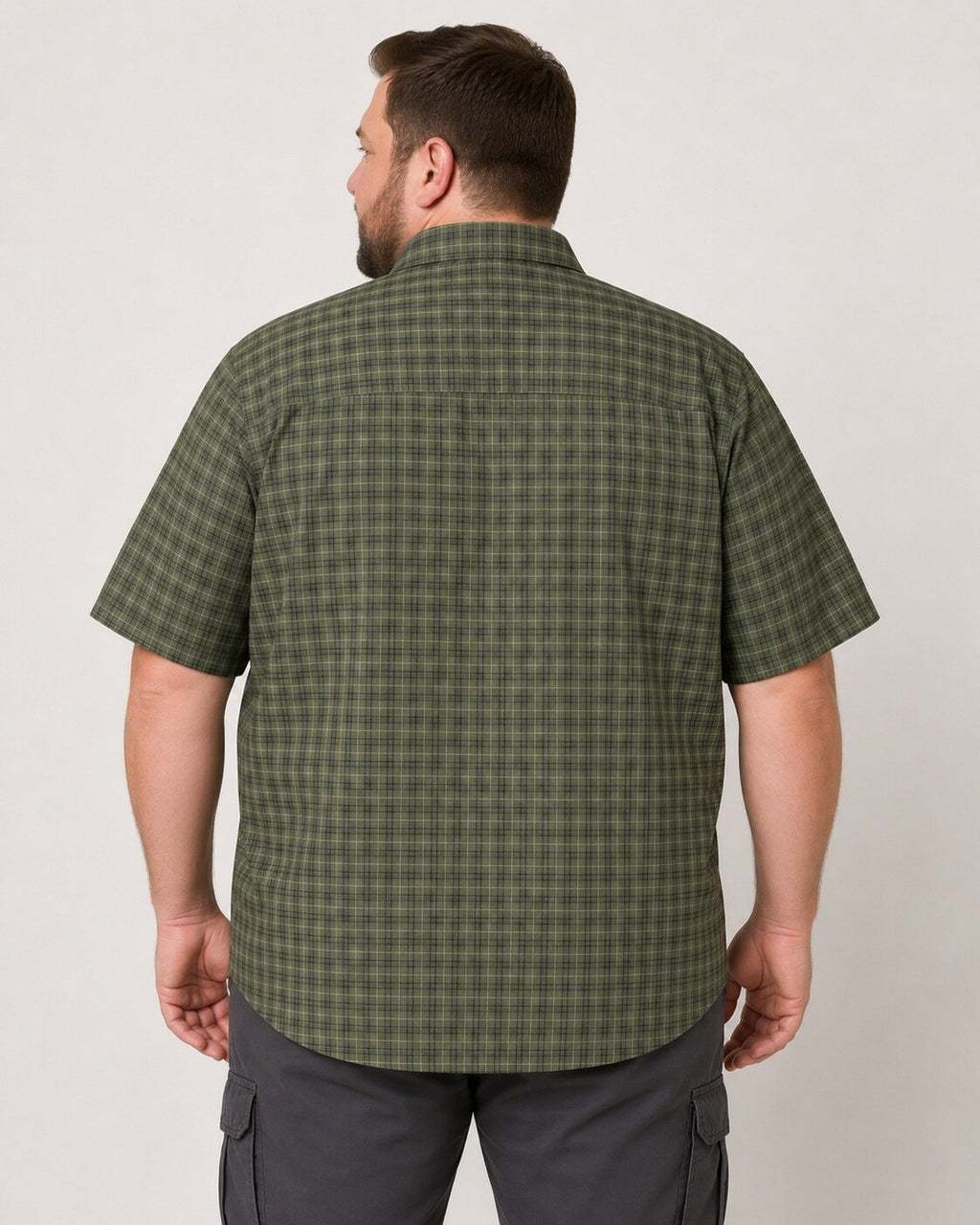 DEPROC Outdoorhemd Copper V Khaki-Check – XXL-Modelbild 3
