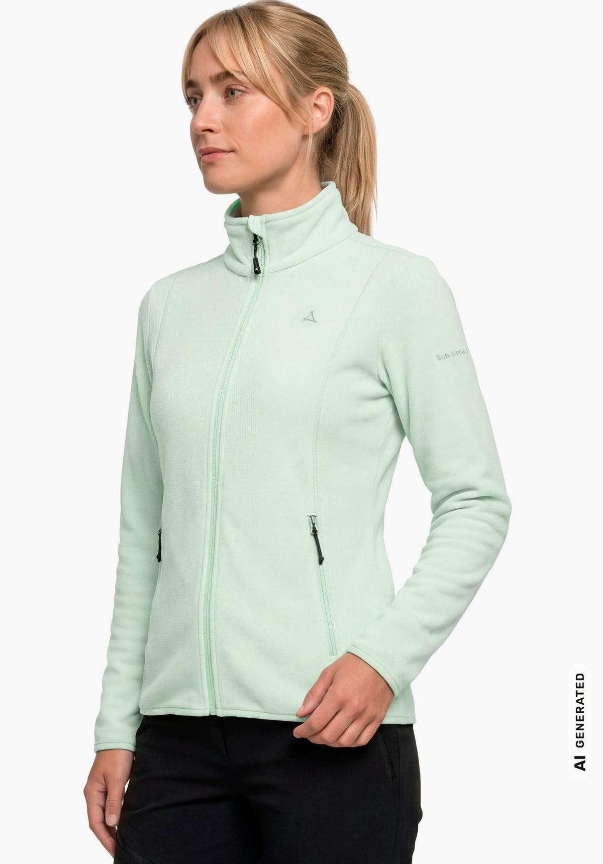 Schöffel Fleece Jk Style Ash WMS Damen – große Größen Grün - Ansicht 1