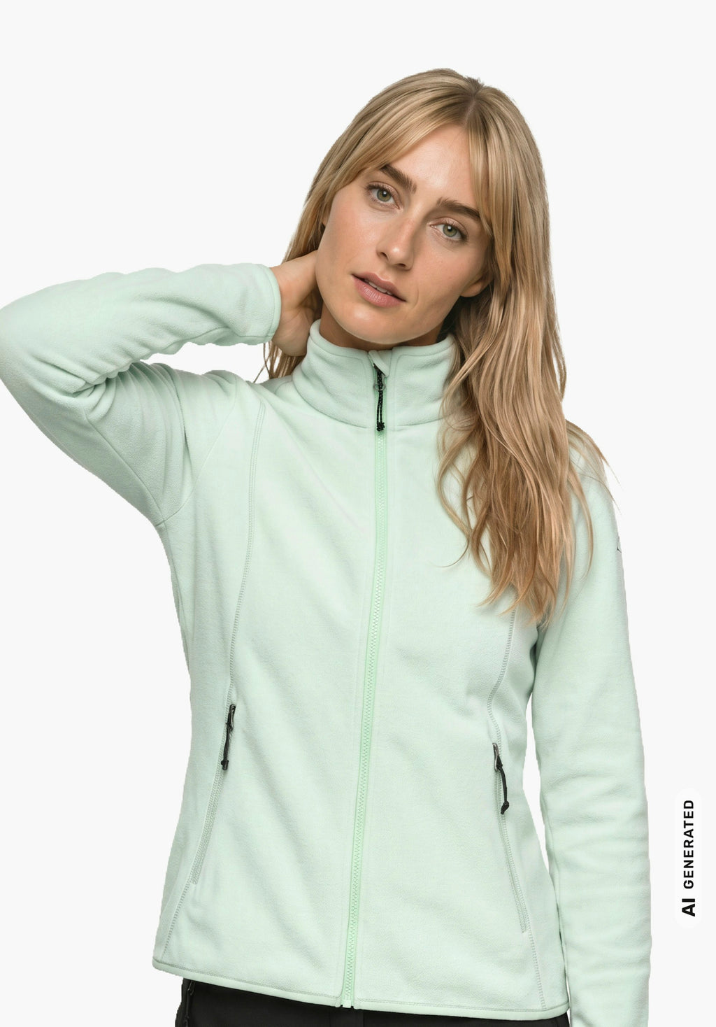 Schöffel Fleece Jk Style Ash WMS Damen – große Größen Grün - Ansicht 3