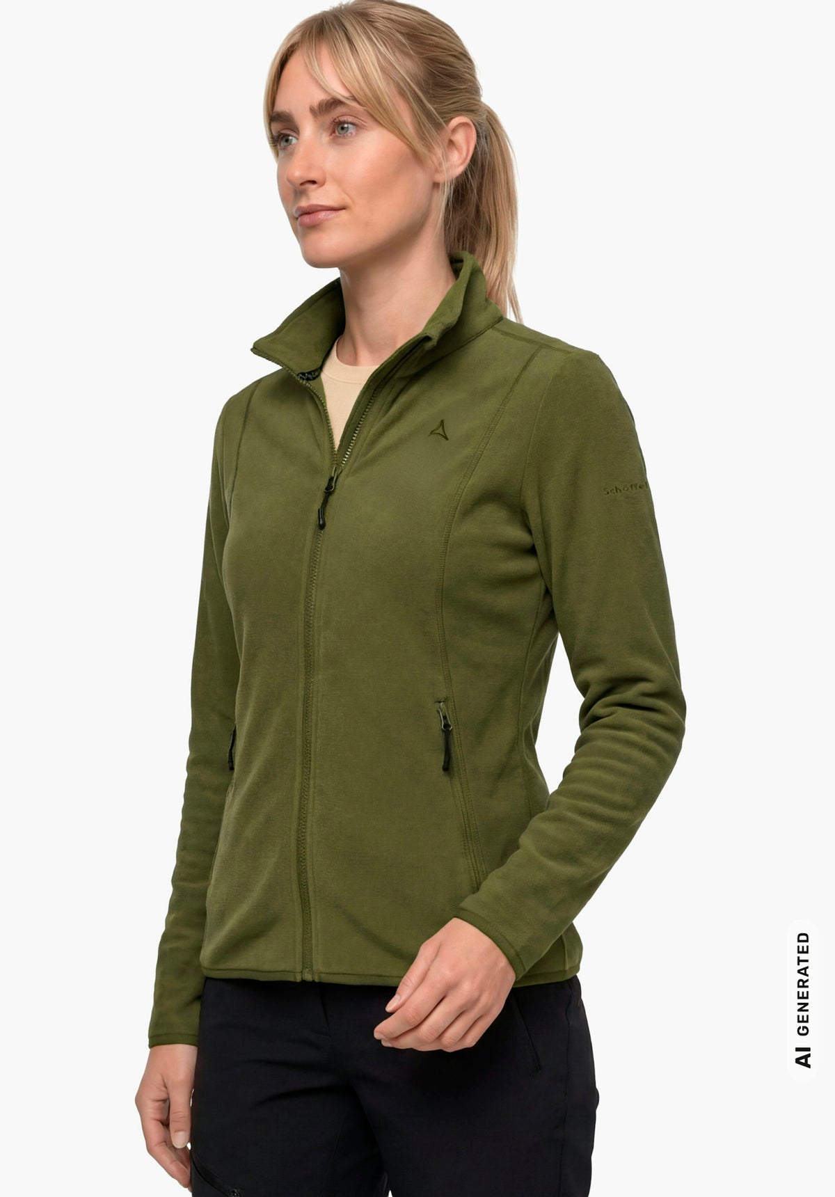Schöffel Fleece Jk Style Ash WMS Damen – große Größen Grün (6875) - Ansicht 1
